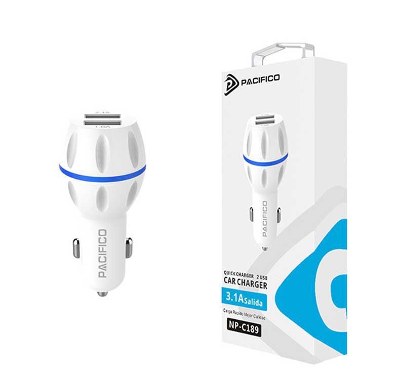 Cargador mechero de doble USB 3.1A Pacífico NP-C189