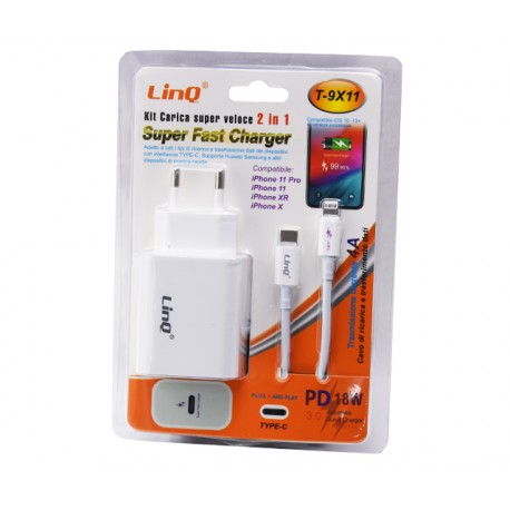 Cargador para Iphone 18W compatible con Iphone 12 LinQ T-9X11