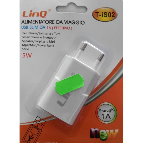 Cargador con un puerto USB 5W 1A LinQ T-iS02