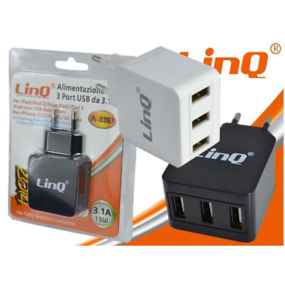 Alimentador con 3 puertos USB 3.1A 15W LinQ A-3357
