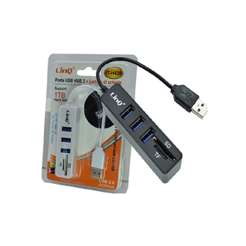 Hub USB 2.0 con 3 puertos linQ IT-H428