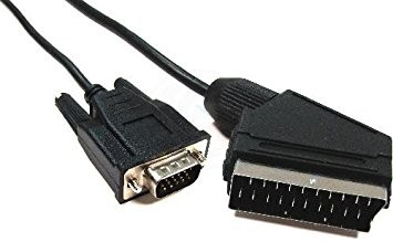 Cable scart euro conector macho A VGA macho de 1,8 m