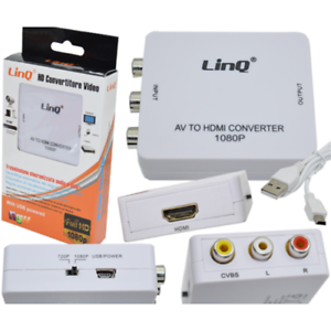 Adaptador convertidor Linq de Av a Hdmi Hdv-630 con fuente de alimentación