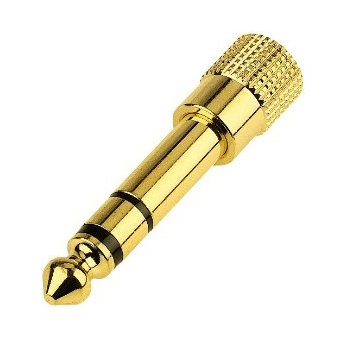 Adaptador jack sonido 3.5F/6.35M chapado en oro alta calidad