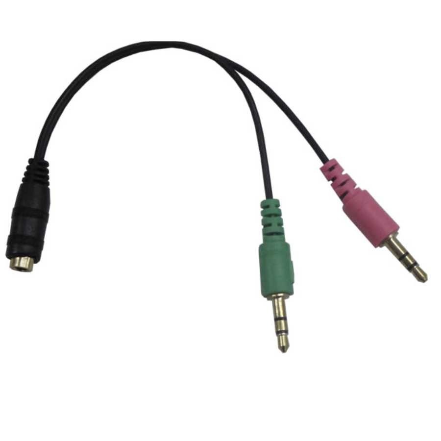 Adaptador audio microfono/auricular a mini jack hembra