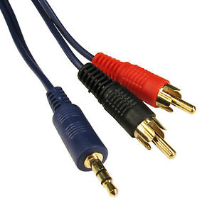 Cable Audio Estéreo Mini jack 3.5-M a 2RCA-M 1.5m gold