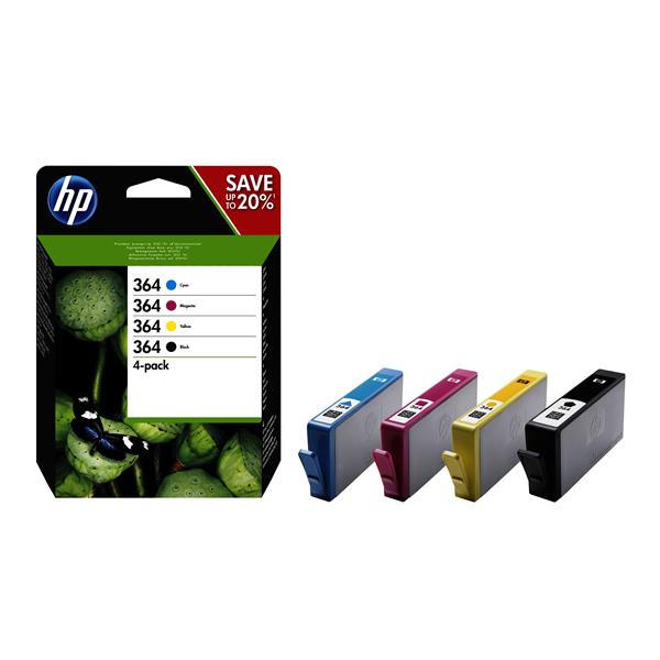 Pack cartuchos originales HP 364 BCMY