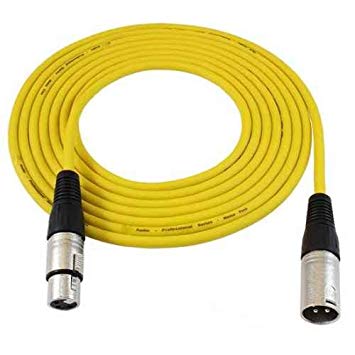 Cable XLR macho - XLR hembra 6 metros Amarillo Audibax