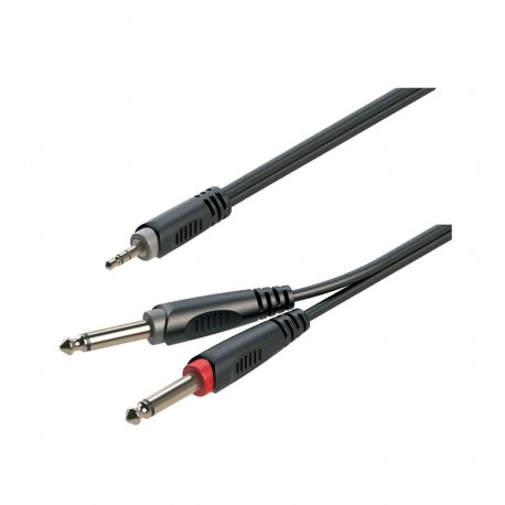 Cable audio 3.5mm jack stereo 2x6.3mm jack mono 3star 