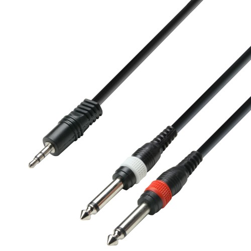 Cable audio minijack-2 jack M-H
