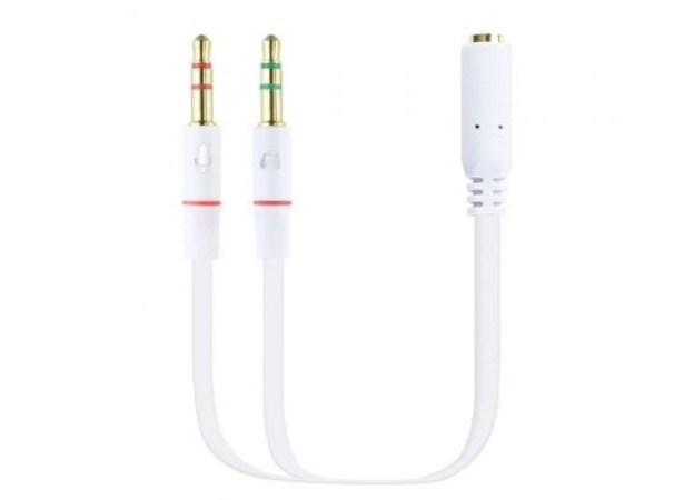Cable Estéreo Nanocable 10.24.1203/ Jack 3.5 Hembra - 2x Jack 3.5 Macho/ 20cm/ Blanco