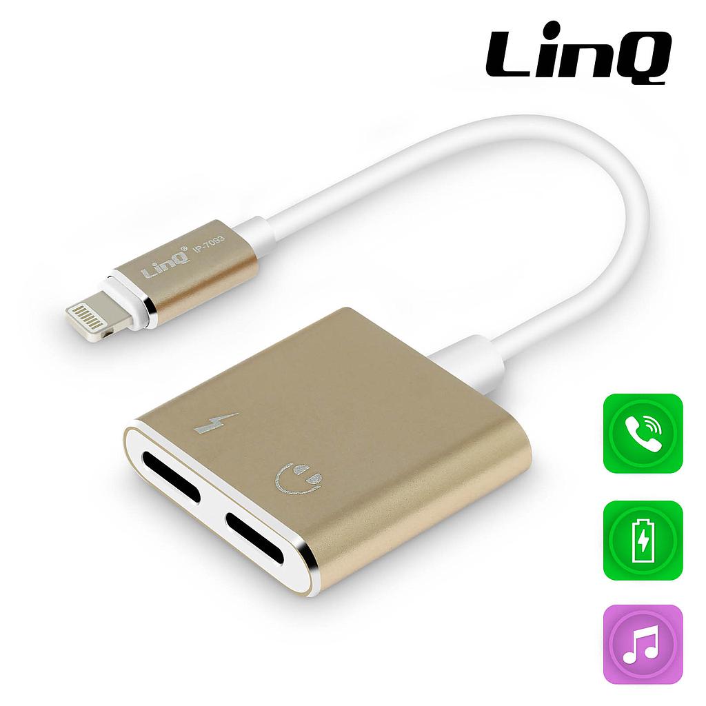 Adaptador audio 2 en 1 para iphone linQ IP-7093