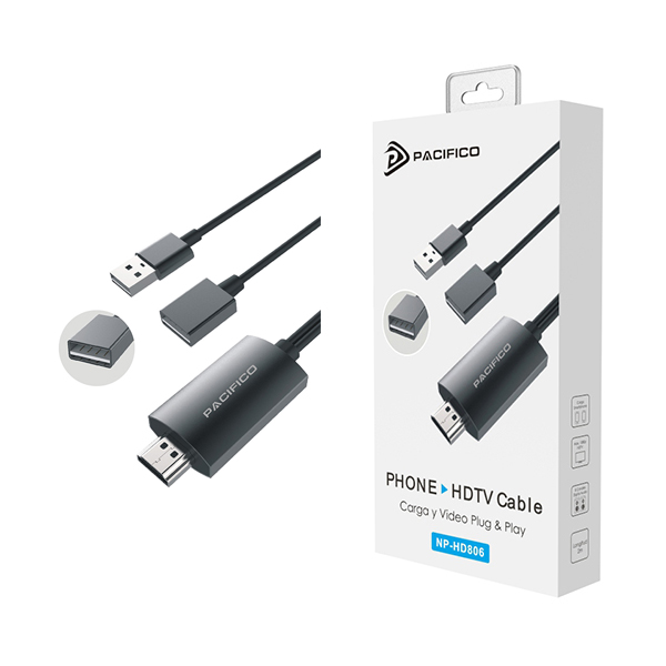 Cable HDMI – USB para Iphone Pacífico NP-HD806