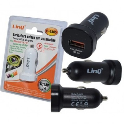 Adaptador universal para coche linQ C-3A05 12/24v 3A