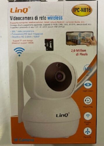  CÁMARA IP LINQ IPC-N816 -355 GRADOS-2MPX WIFI-DETECCION MOVIMIENTO-GRABACIÓN