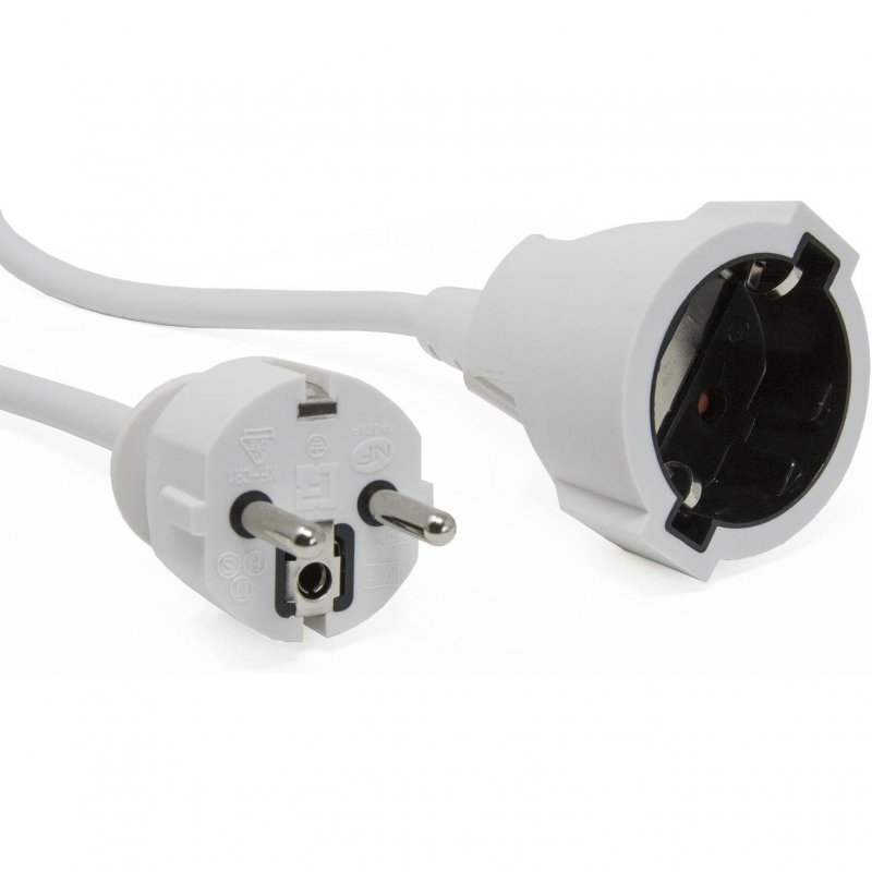 Cable Alargador de Corriente Vivanco 7278/ Schuko Macho - Schuko Hembra/ 2m/ Blanco