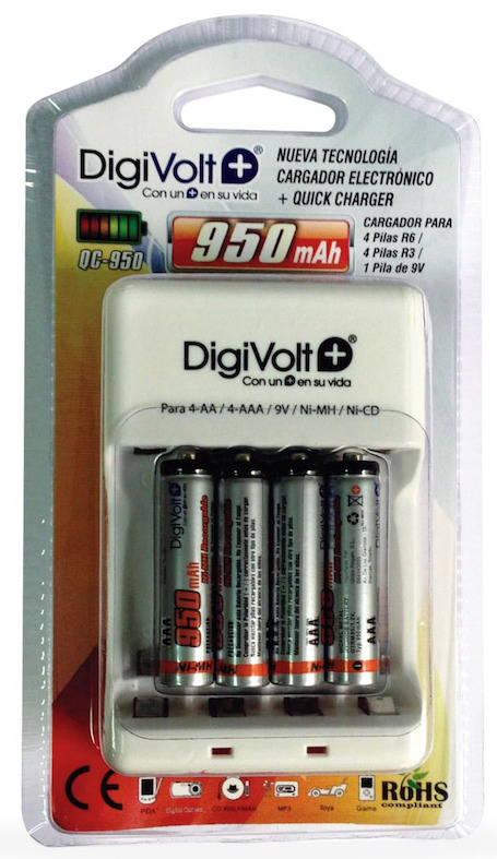 DIGIVOLT QC-950 CARGADOR CON 4 PILAS AAA 950