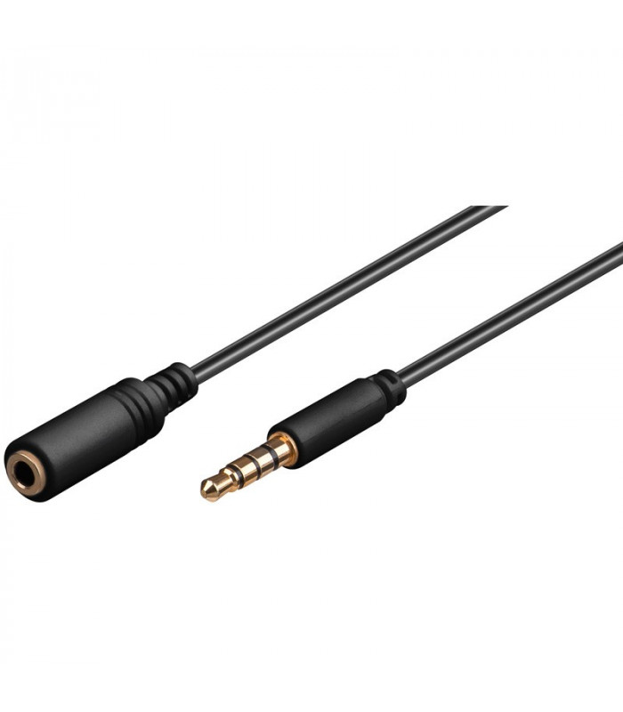 CABLE MINIJACK 3,5MM 4CONTACTOS A MINIJACK HEMBRA 3,5MM 4C 1M