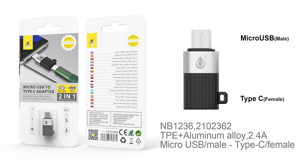 Adaptador Micro USB M a Tipo C H OnePlus NB1236