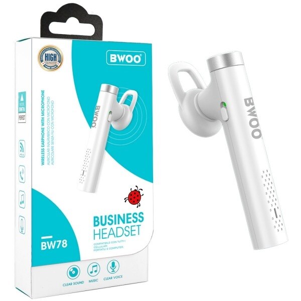 Auricular Manos Libres Con Bluetooth BWOO BW-78 Blanco