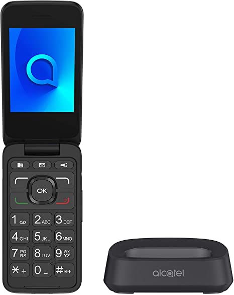 Teléfono Móvil Alcatel 30.26 para Personas Mayores/ Plata