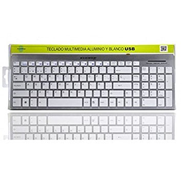 Teclado Multimedia Aluminio y Blanco USB KTU0037